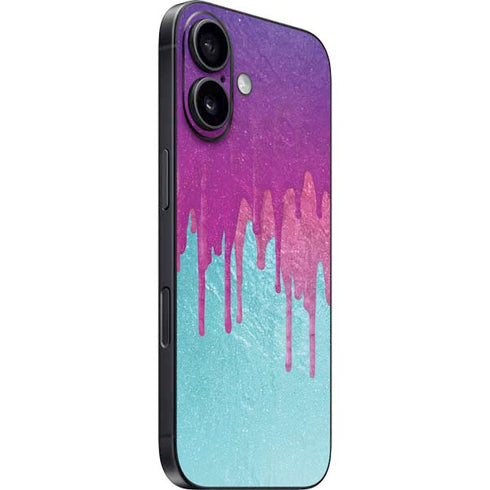 Paint Splatter Purple iPhone 16 Skin