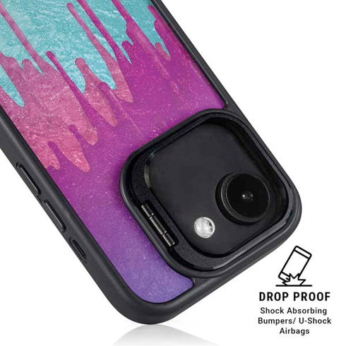 Paint Splatter Purple iPhone 16e Kickstand Case