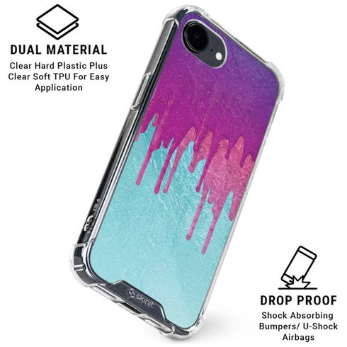 Paint Splatter Purple iPhone 16e Clear Case