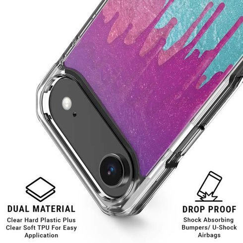 Paint Splatter Purple iPhone 17 Air Clear Case
