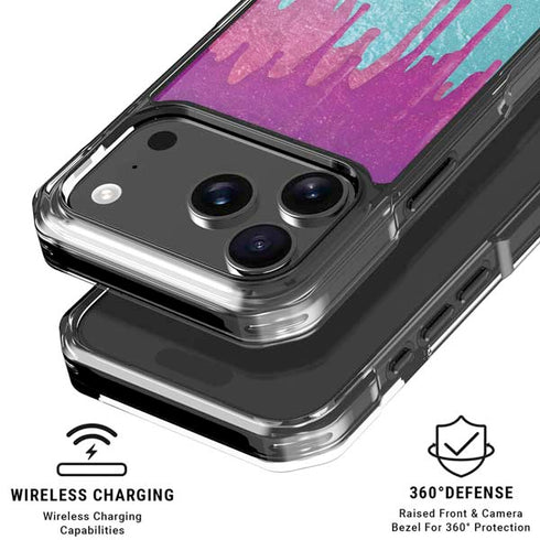 Paint Splatter Purple iPhone 17 Pro Clear Case
