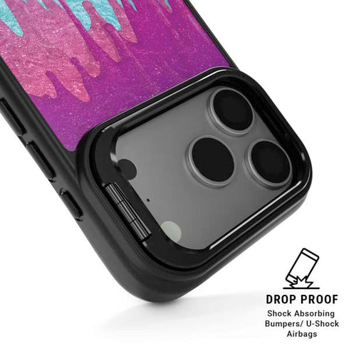 Paint Splatter Purple iPhone 17 Pro Kickstand Case