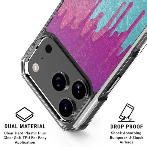 Paint Splatter Purple iPhone 18 Pro Clear Case