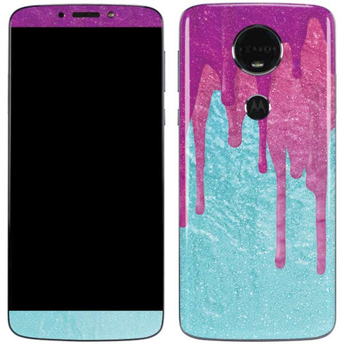 Paint Splatter Purple Moto E5 Plus Skin