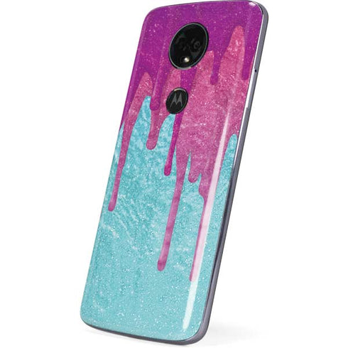 Paint Splatter Purple Moto E5 Plus Skin