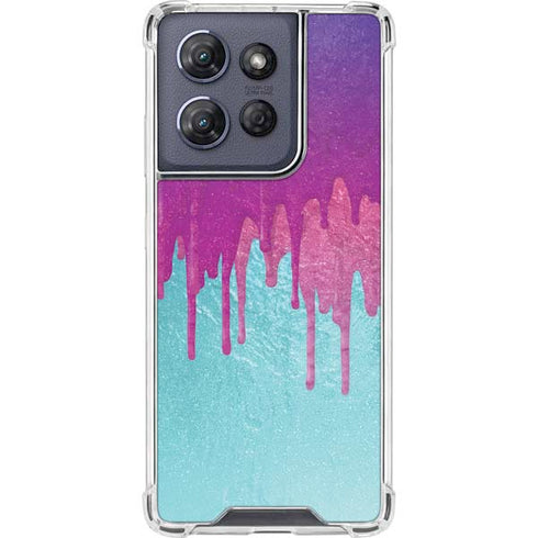 Paint Splatter Purple Moto G 5G (2025) Clear Case