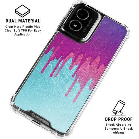Paint Splatter Purple Moto G Power 5G (2024) Clear Case