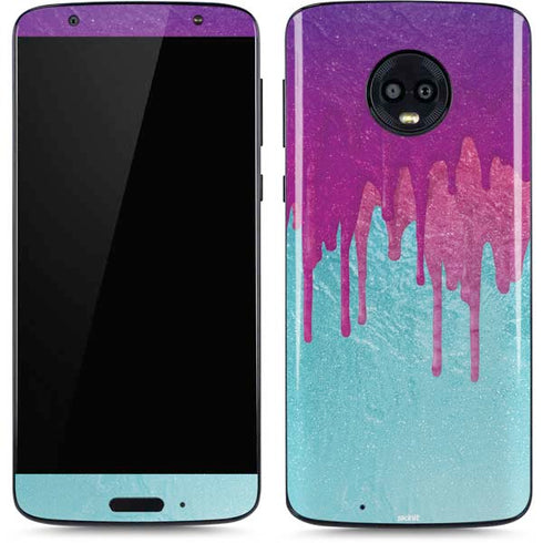 Paint Splatter Purple Moto G6 Skin