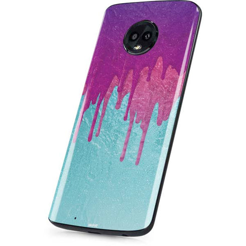 Paint Splatter Purple Moto G6 Skin