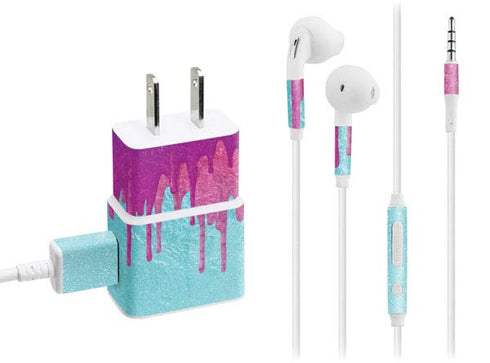 Paint Splatter Purple Phone Charger Skin