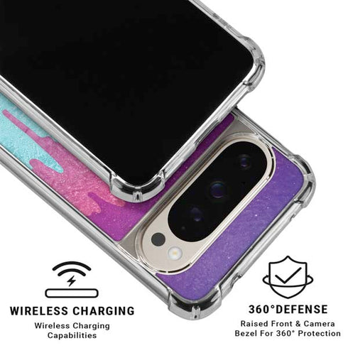 Paint Splatter Purple Pixel 9/9 Pro Clear Case