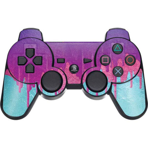 Paint Splatter Purple PS3 Dual Shock wireless controller Skin