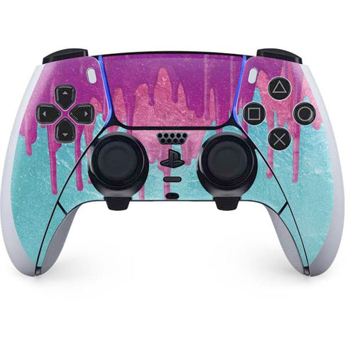Paint Splatter Purple PS5 DualSense Edge Pro Controller Skin