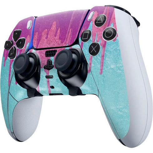 Paint Splatter Purple PS5 DualSense Edge Pro Controller Skin