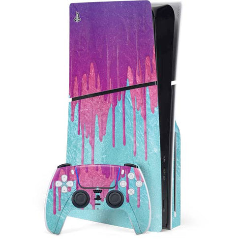 Paint Splatter Purple PlayStation PS5 Skins