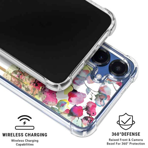 Painted Flowers Galaxy S25 Clear Case