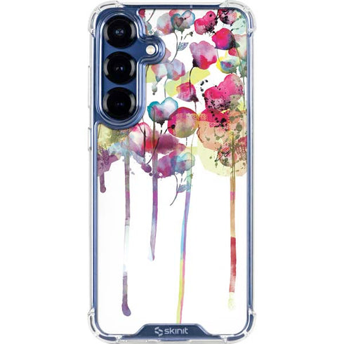 Painted Flowers Galaxy S25 Plus Clear Case