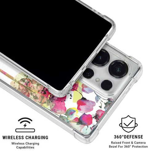 Painted Flowers Galaxy S25 Ultra Clear Case