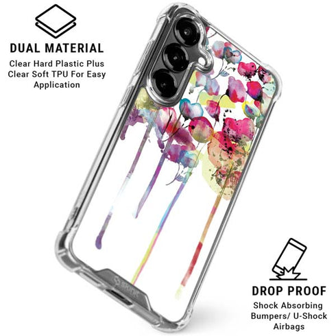Painted Flowers Galaxy S26 Plus Clear Case