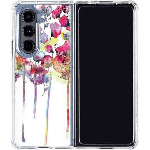 Painted Flowers Galaxy Z Fold5 5G Clear Case
