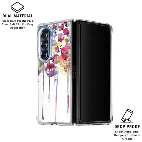 Painted Flowers Galaxy Z Fold6 Clear Case
