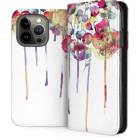 Painted Flowers iPhone 14 Pro Folio Case