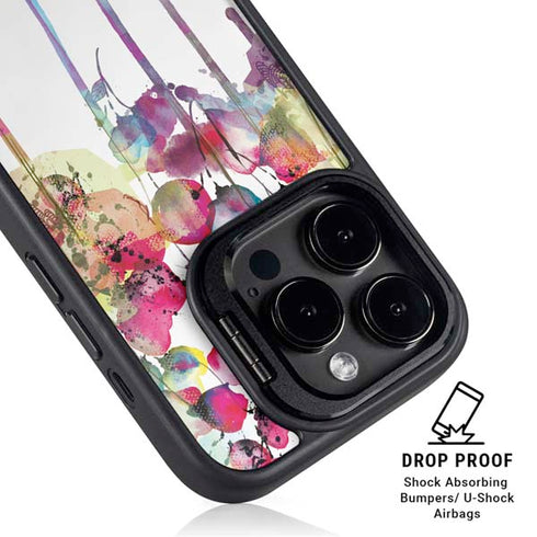 Painted Flowers iPhone 14 Pro Kickstand Case