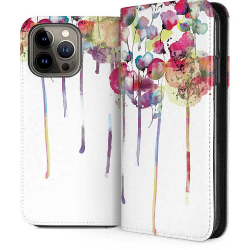 Painted Flowers iPhone 14 Pro Max Folio Case