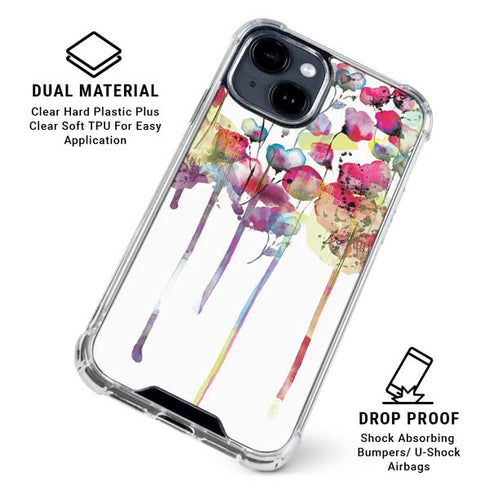 Painted Flowers iPhone 15 Clear Case