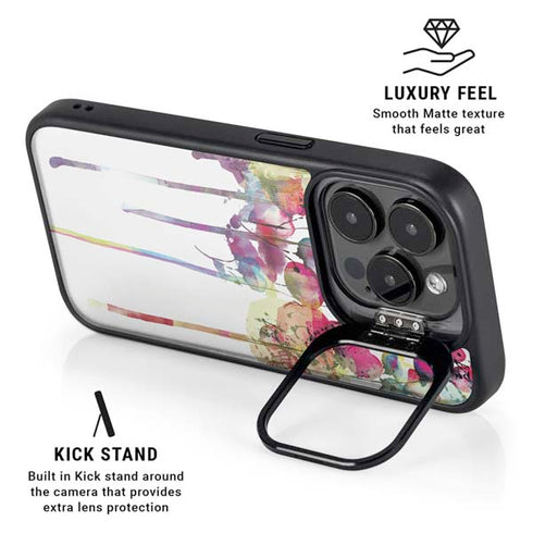 Painted Flowers iPhone 15 Pro Max Kickstand Case