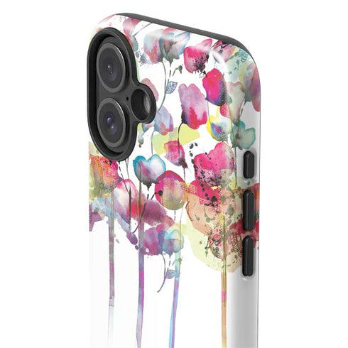 Painted Flowers iPhone 16 Plus Impact Case