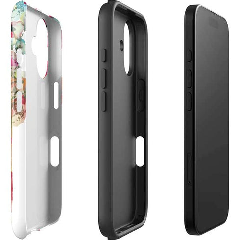 Painted Flowers iPhone 16 Plus Impact Case