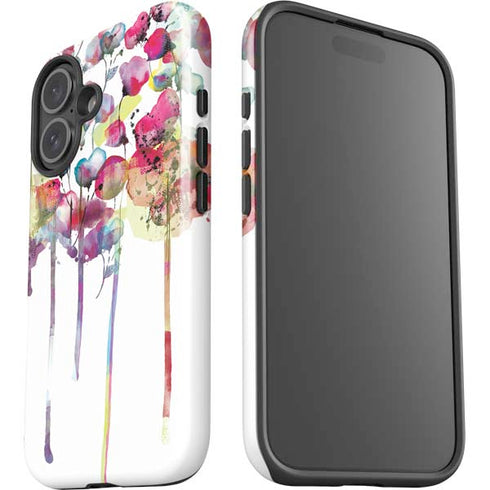 Painted Flowers iPhone 16 Plus Impact Case