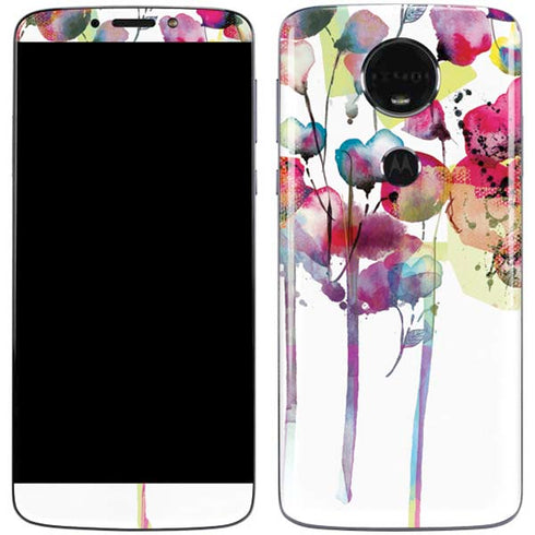 Painted Flowers Moto E5 Plus Skin