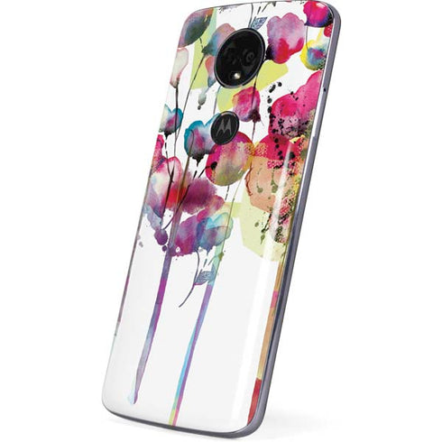 Painted Flowers Moto E5 Plus Skin