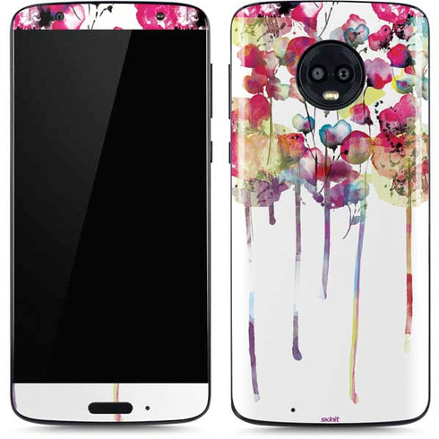 Painted Flowers Moto G6 Skin
