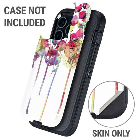 Painted Flowers Otterbox Defender iPhone Skin