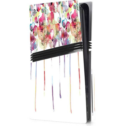 Painted Flowers PS5 Pro Disk Console Skin