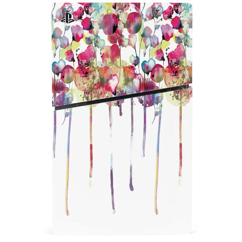 Painted Flowers PS5 Slim Digital Edition Console Skin