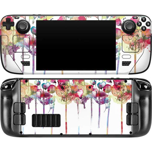 Painted Flowers Steam Deck Handheld Gaming Computer OLED Skin