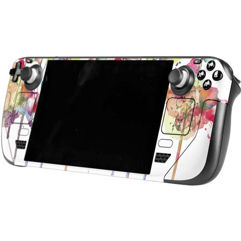 Painted Flowers Steam Deck Handheld Gaming Computer OLED Skin