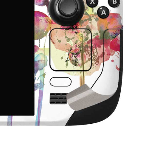 Painted Flowers Steam Deck Handheld Gaming Computer OLED Skin