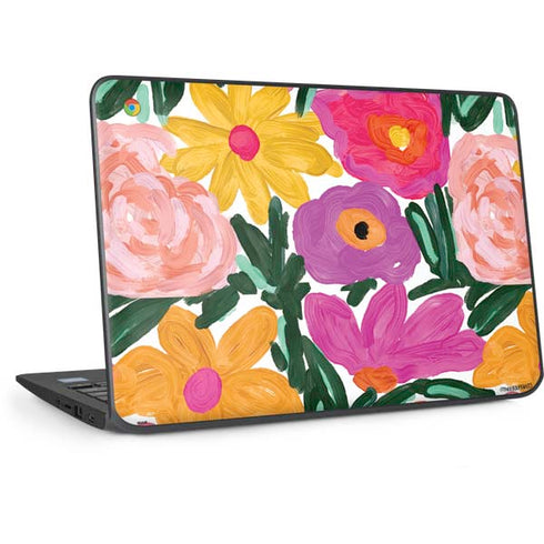 Bouffants and Broken Hearts Painterly Garden HP Chromebook Skin