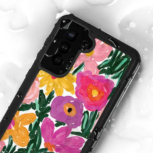 Bouffants and Broken Hearts Painterly Garden Galaxy S24 Plus Waterproof Case