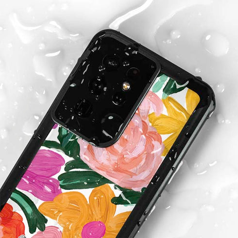 Bouffants and Broken Hearts Painterly Garden Galaxy S24 Ultra Waterproof Case