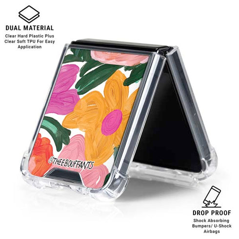 Bouffants and Broken Hearts Painterly Garden Galaxy Z Flip6 Clear Case