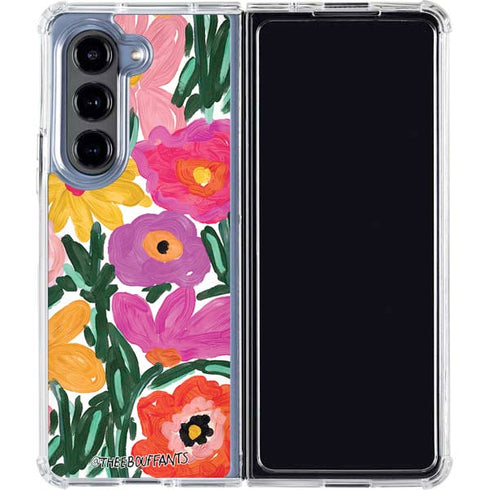 Bouffants and Broken Hearts Painterly Garden Galaxy Z Fold5 5G Clear Case