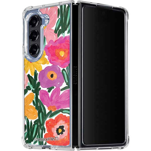 Bouffants and Broken Hearts Painterly Garden Galaxy Z Fold5 5G Clear Case