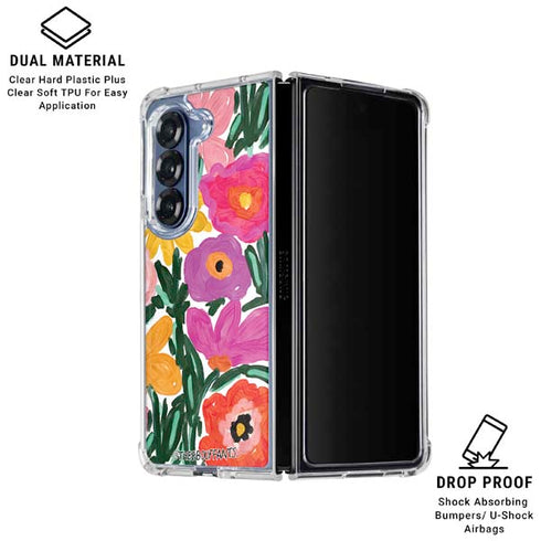 Bouffants and Broken Hearts Painterly Garden Galaxy Z Fold6 Clear Case