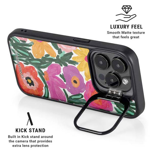 Bouffants and Broken Hearts Painterly Garden iPhone 13 Pro Max Kickstand Case